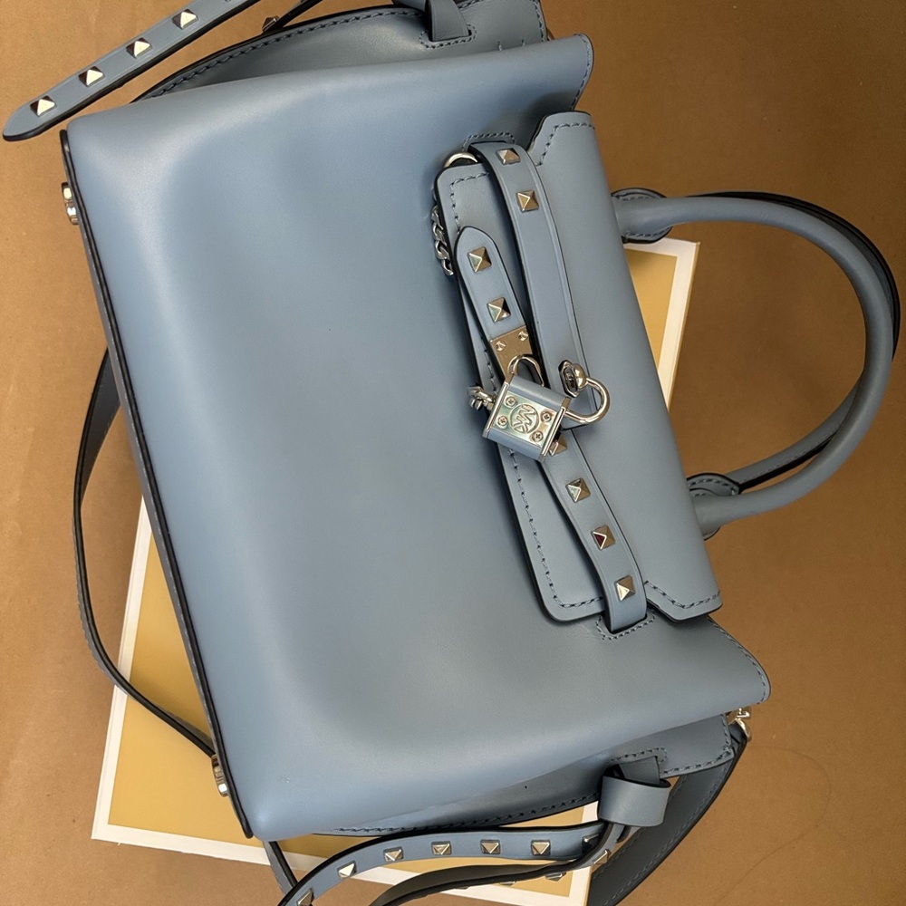 Michael Kors Blue Satchel with Structured Design